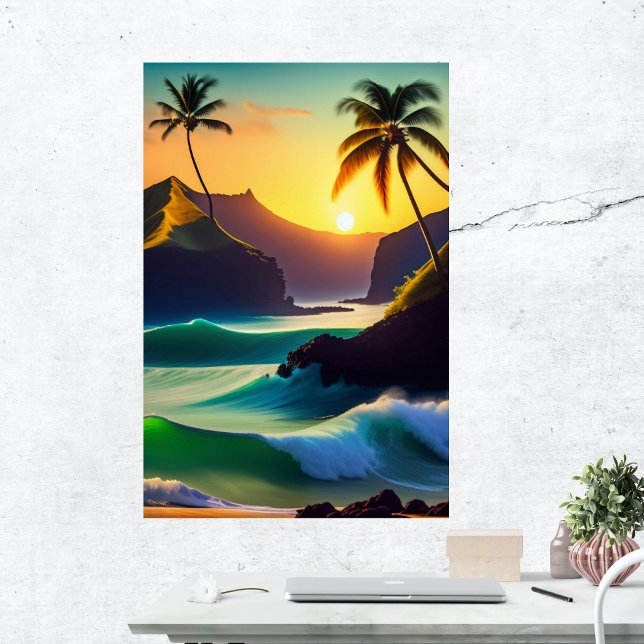 Hawaii Ocean Travel Artwork Poster (Von Creator hochgeladen)