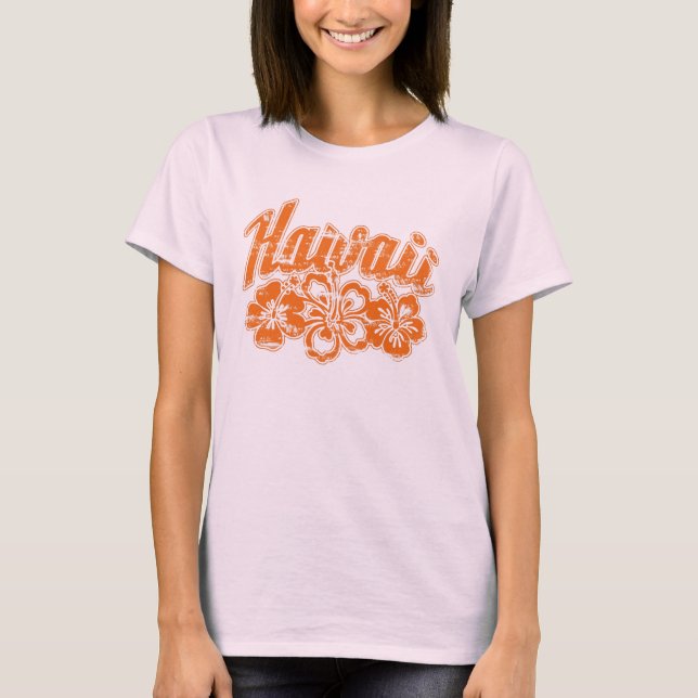 Hawaii Orange Hibiskus - T - Shirt (Vorderseite)