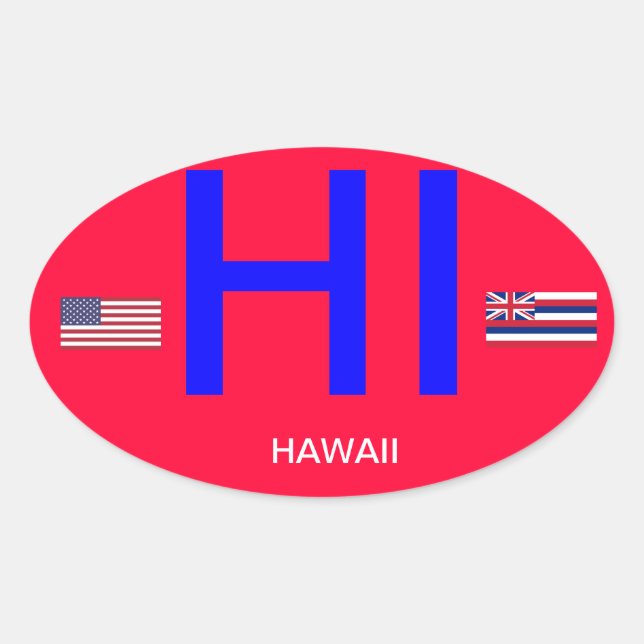 Hawaii* Oval Autoaufkleber im europäischem Stil Ovaler Aufkleber (Vorderseite)