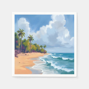 Hawaii Ozean Strand Aquarellmalerei Strand Serviette