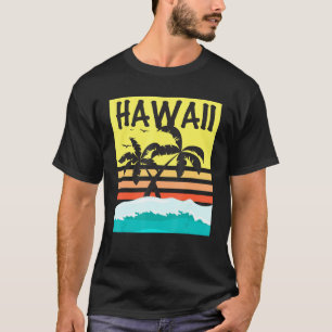 Hawaii Palm Tree Tropical Beach Island Surf Pictur T-Shirt