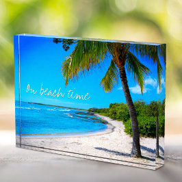 Hawaii Palm Tree Tropical Beach on Beach Time Fotoblock
