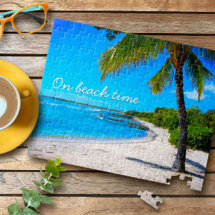 Hawaii Palm Tree Tropical Beach on Beach Time Puzzle