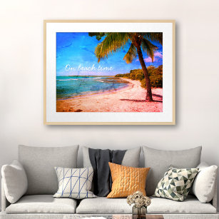 Hawaii Palm Tree Vintages Foto in Strandzeit Poster