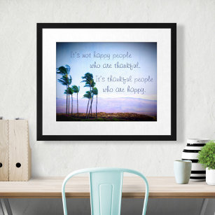 Hawaii Palm Trees Foto Dankbare Leute zitieren Poster