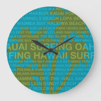 Hawaii Palmen Trees Hawaiian Clock surfen