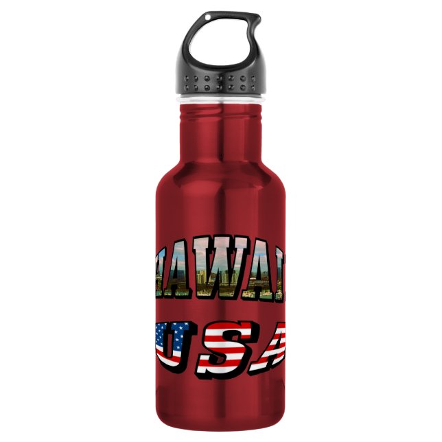 Hawaii Picture and USA Edelstahlflasche (Vorderseite)