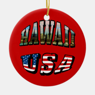 Hawaii Picture and USA Keramikornament