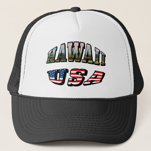 Hawaii Picture and USA Truckerkappe (Vorderseite)