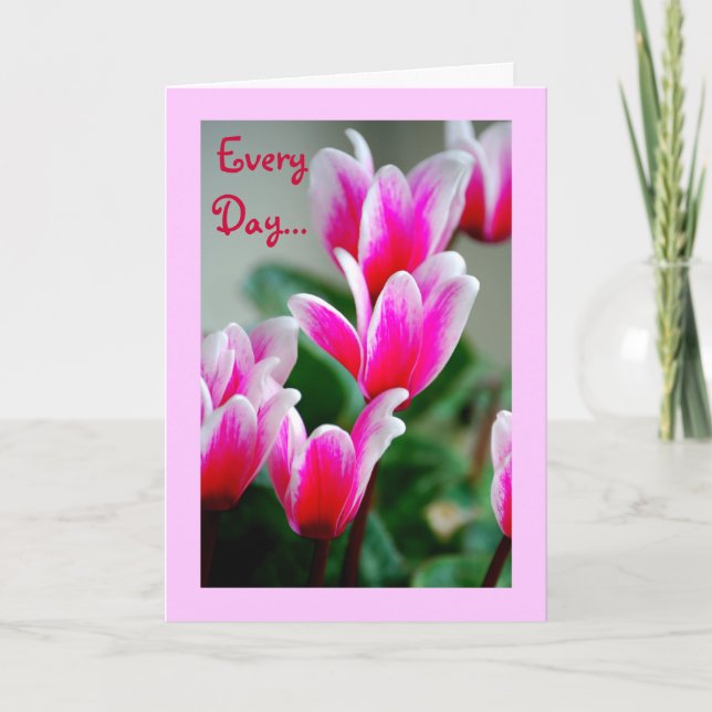 Hawaii Pink Cyclamen Blume, gut machen Karte (Vorderseite)