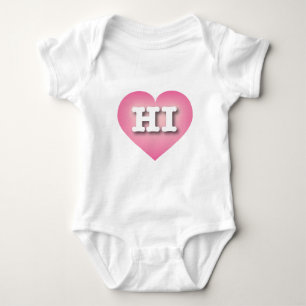 Hawaii Pink Fade Heart - I Liebe HI Baby Strampler