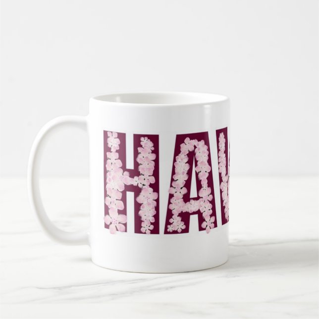 Hawaii Pink lei Blume Kaffee Tasse (Links)