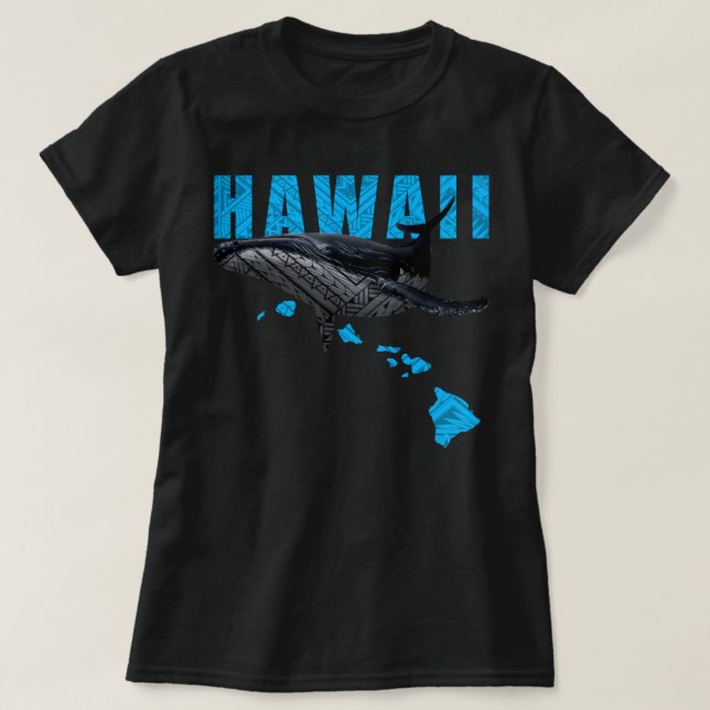 HAWAII-POLYNESISCHE DREIGEL HUMPBACK HAWAII-INSELN T-Shirt (Design vorne)