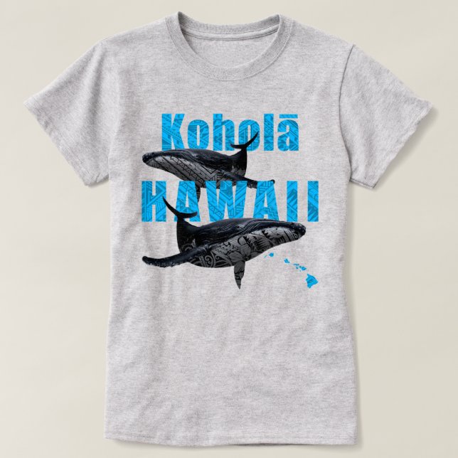 HAWAII-POLYNESISCHE TRIBAL HUMPBACKS HAWAII-INSELN T-Shirt (Design vorne)