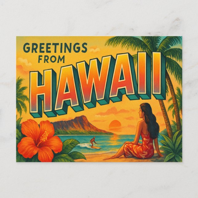 Hawaii Postcard Postkarte (Vorderseite)