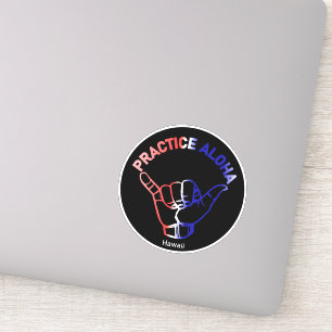 Hawaii praktiziert Aloha Flag Shaka (Hang locker) Aufkleber