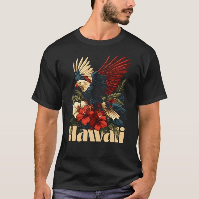 Hawaii Pride Eagle Design T-Shirt (Vorderseite)