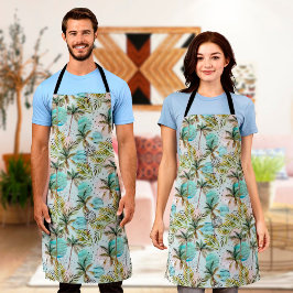 Hawaii Print Flower Cotton Aprons For Men & Women Schürze