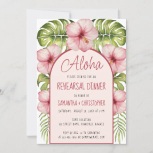 Hawaii Probeessen Aloha Tropical Floral Rosa Einladung