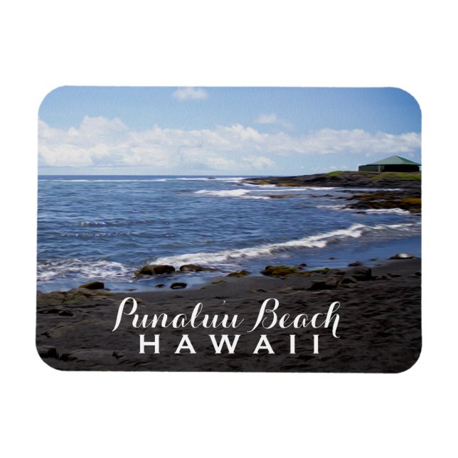 Hawaii Punalu'u Black Sand Beaches Magnet (Horizontal)