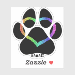Hawaii Puppy Liebe Rainbow Aufkleber