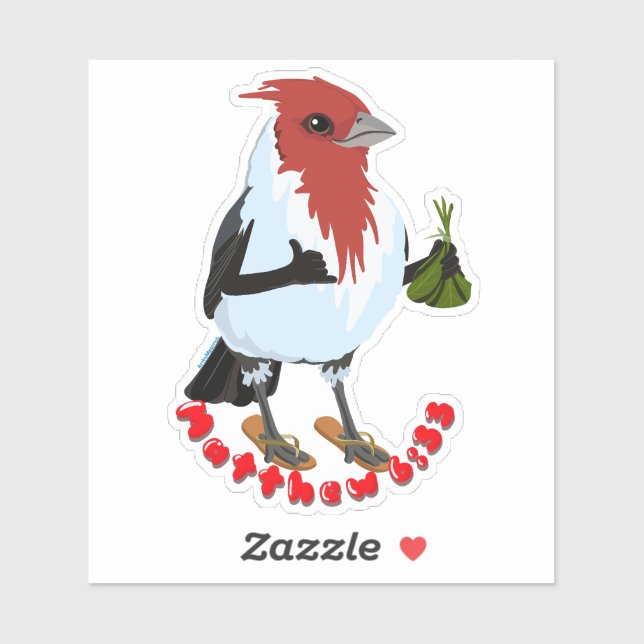 HAWAII RED CRESTED CARDINAL—Bible verse Aufkleber (Blatt)