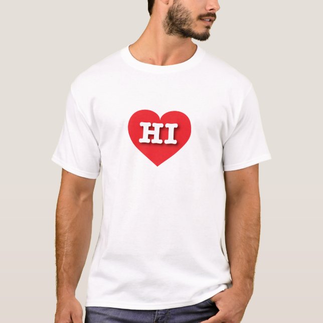 Hawaii Red Heart - I Liebe HI T-Shirt (Vorderseite)