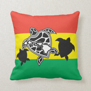 Hawaii-Reggae-Schildkröte Kissen