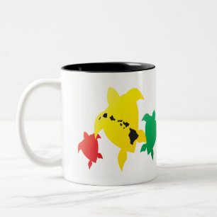 Hawaii-Reggae-Schildkröten Zweifarbige Tasse