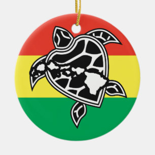 Hawaii Reggae Turtle Keramik Ornament