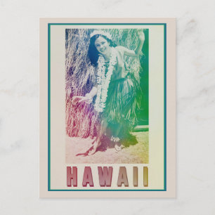 Hawaii Reise Hula Mädchen Postkarte
