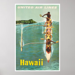 Hawaii-Reiseplakat Hawaiianisches Surfen Druck Sta Poster