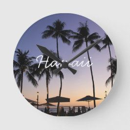 Hawaii resort sunset runde wanduhr