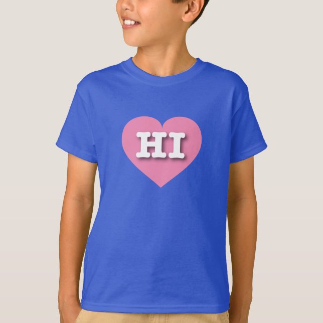 Hawaii - Rosa Herz - I Liebe HI T-Shirt (Vorderseite)