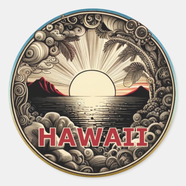 Hawaii Runder Aufkleber (Vorderseite)