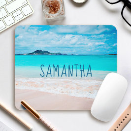 Hawaii Sandy Beach Blue Ocean Foto Individuelle Na Mousepad