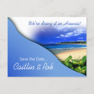 Hawaii Save the Date (Himmelblau) Ankündigungspostkarte