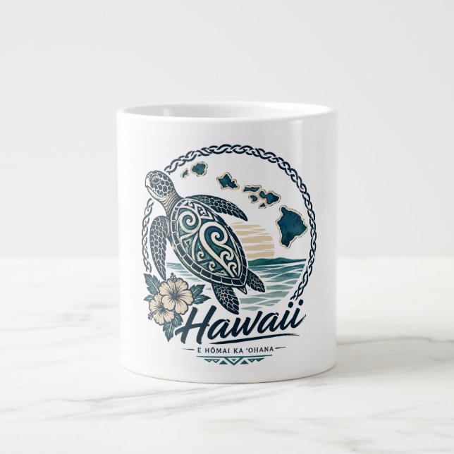 Hawaii-Schildkröte Jumbo-Tasse (Vorderseite)