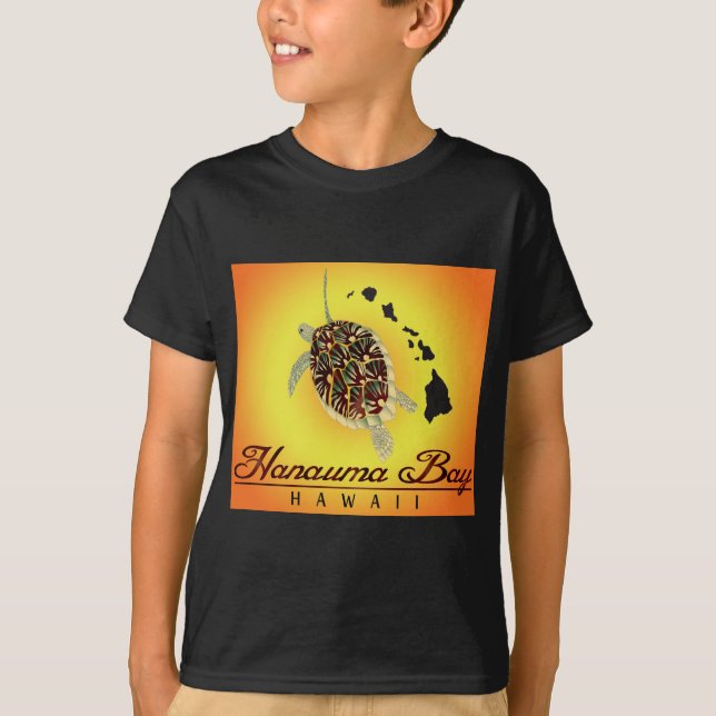 Hawaii-Schildkröten und Hawaii-Inseln T-Shirt (Vorderseite)