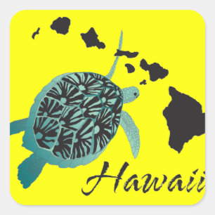 Hawaii Sea Turtle Quadratischer Aufkleber