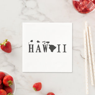 Hawaii Shaped Letter Hawaiian Word Art Paper Party Serviette