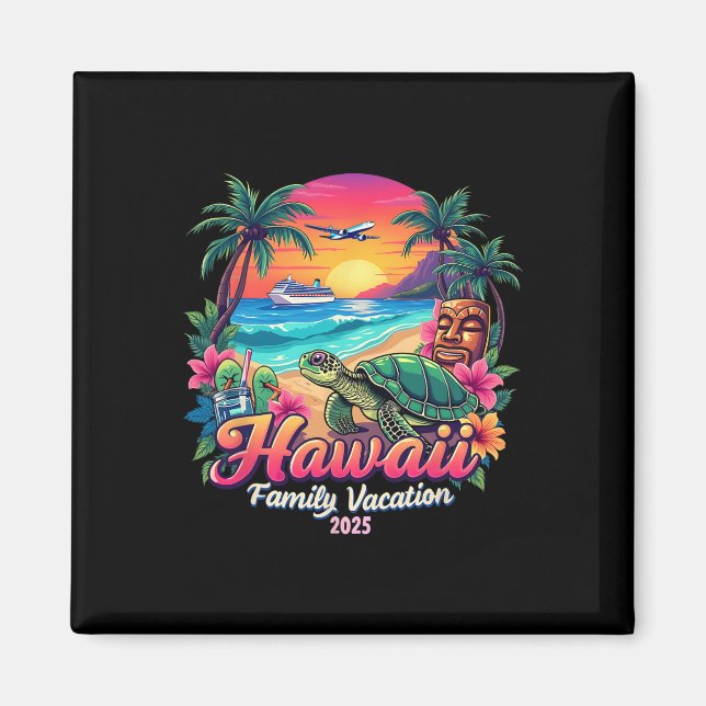 Hawaii Sommer Matching Trip Vacation 2025 V Magnet (Vorne)