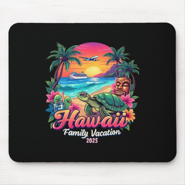Hawaii Sommer Matching Trip Vacation 2025 V Mousepad (Vorne)