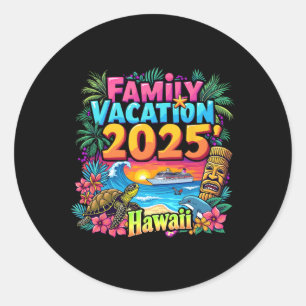 Hawaii Sommermatching Trip Family Vacation 2025 V Runder Aufkleber