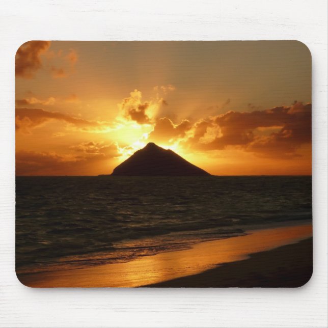 Hawaii-Sonnenaufgang am Strand mousepad (Vorne)