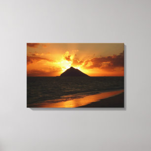 Hawaii-Sonnenaufgang an der Strand-Leinwand Leinwanddruck