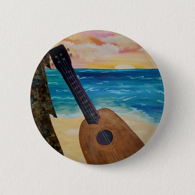 Hawaii-Sonnenuntergang Button (Vorderseite)
