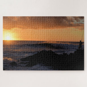 Hawaii-Sonnenuntergang-Surf-Angeln - 20x30 - 1014 Puzzle