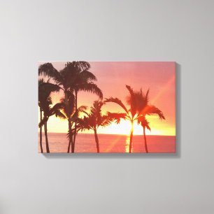 Hawaii-Sonnenuntergangs-Foto auf gespannter Leinwa Leinwanddruck