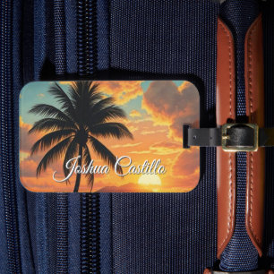 Hawaii-Sonnenuntergangs-Kalligrafie Einfacher Prof Gepäckanhänger